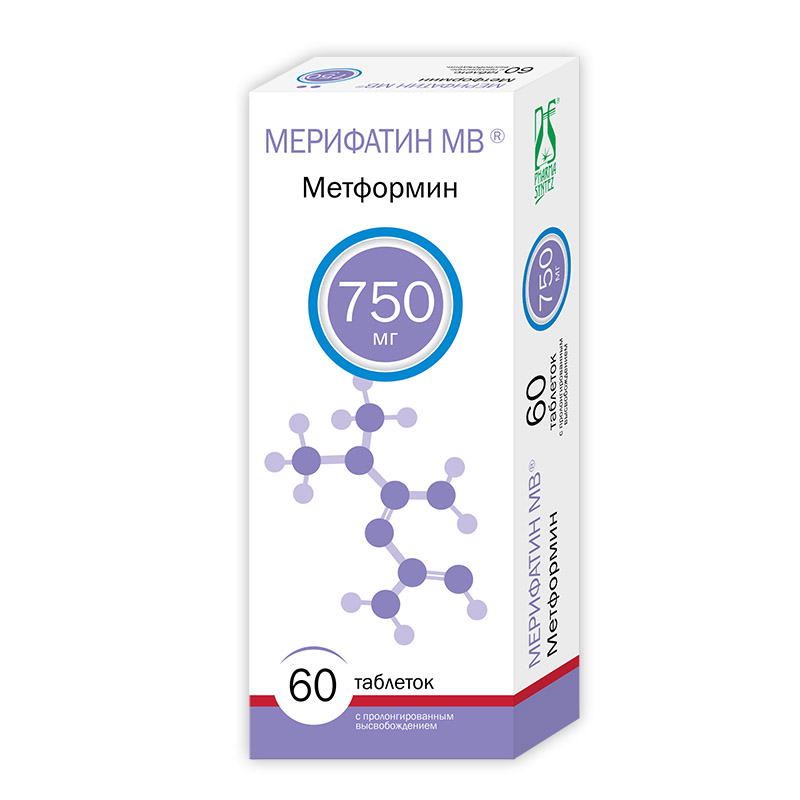 

Мерифатин МВ таблетки 750 мг 60 шт.