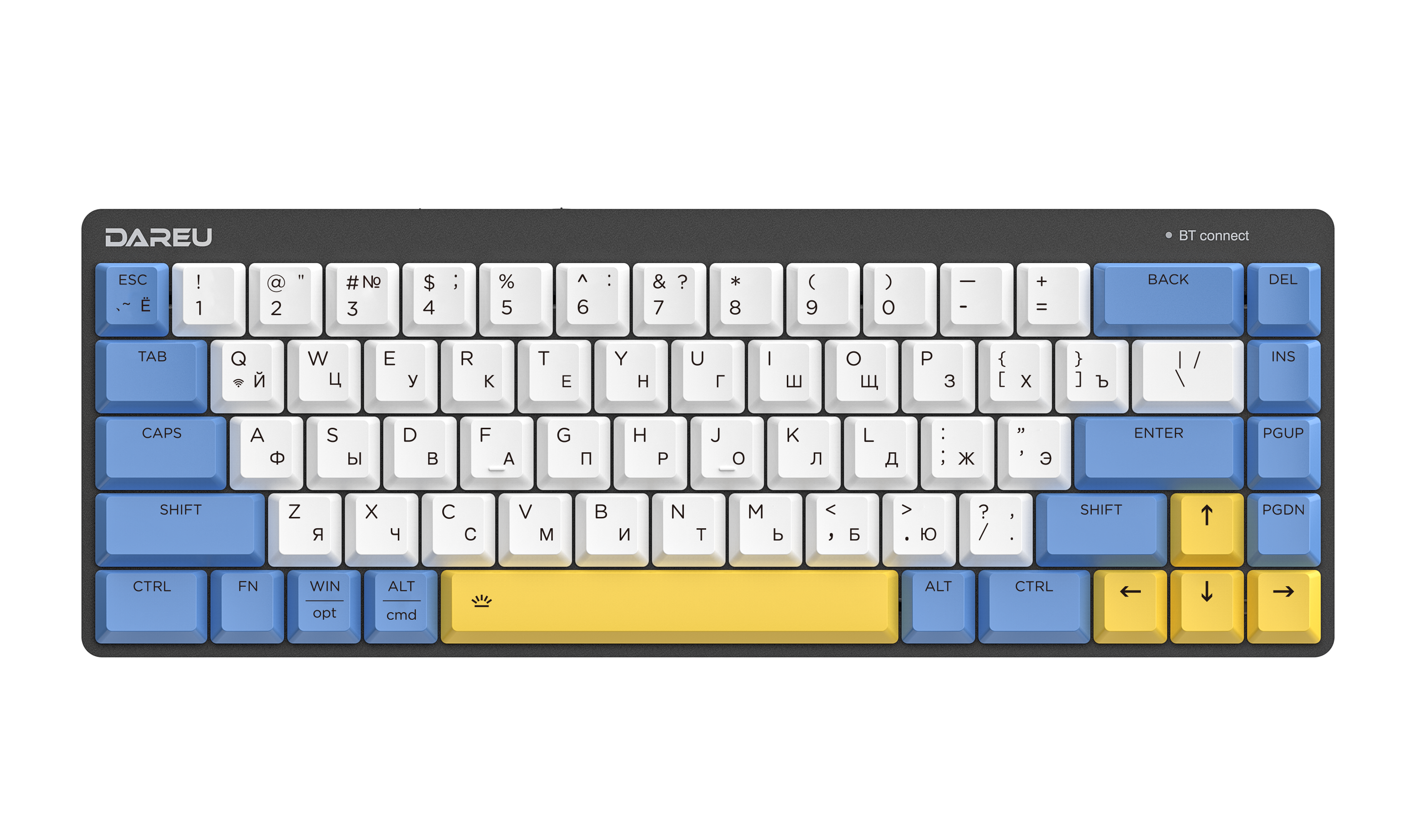 Клавиатура Dareu EK868 White/Blue/Yellow Wireless Red switch