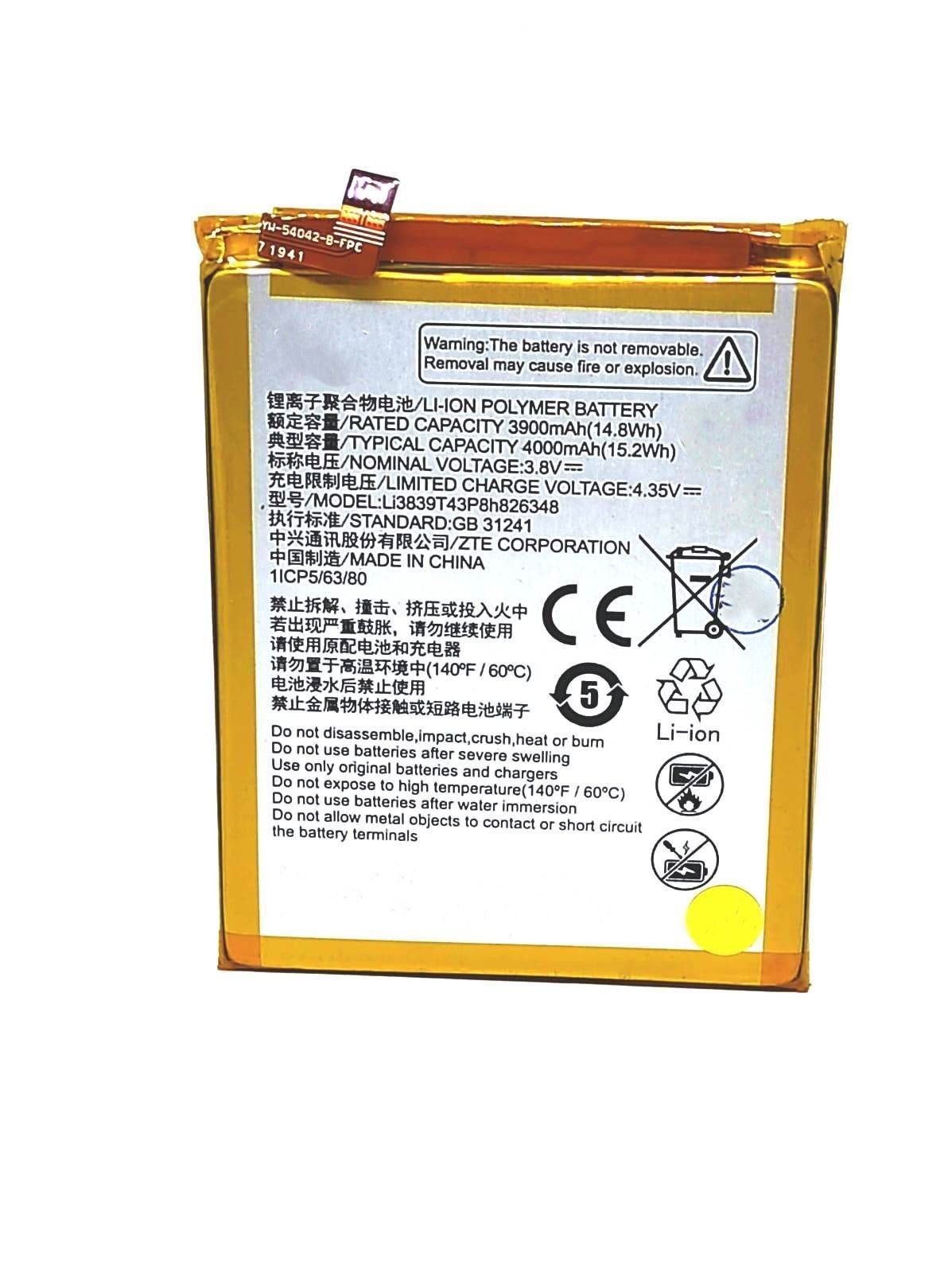 

Аккумулятор для телефона ZTE A7 2020 /A7s 2020 Li3839T43P8h826348 мАч 4000