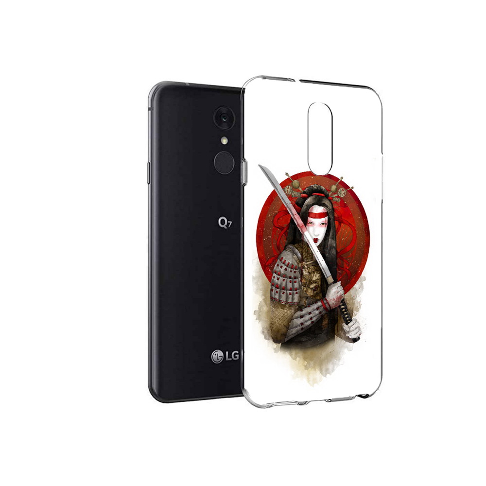

Чехол MyPads Tocco для LG Q7 рисованная девушка с катаной (PT113427.75.580), Tocco