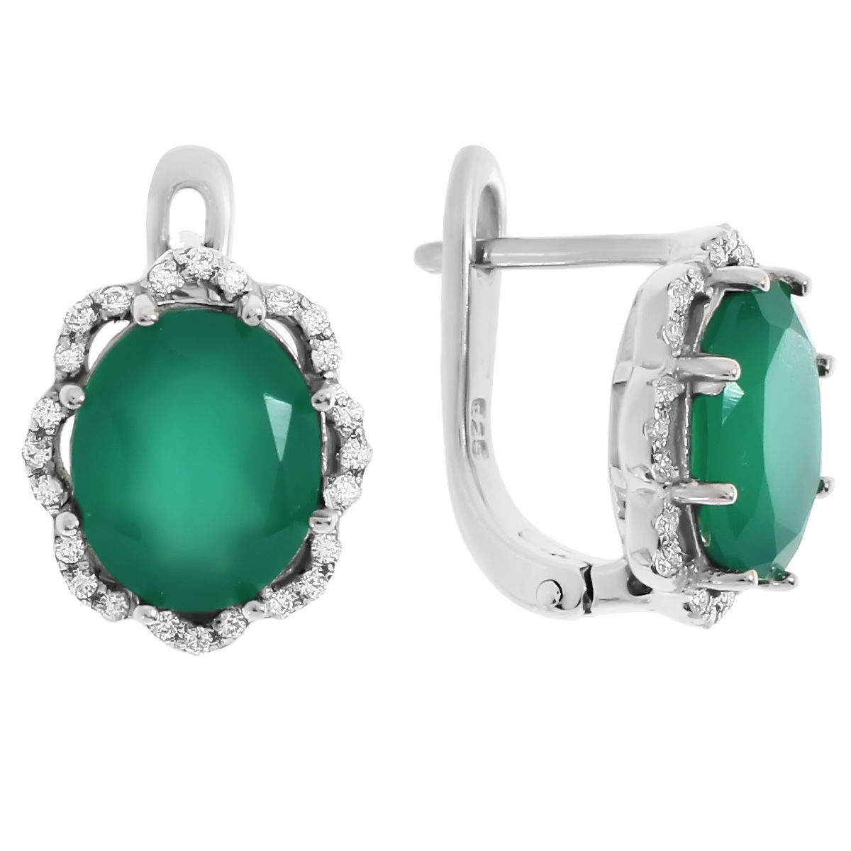 

Серьги женские из серебра Balex Jewellery 2405937235, хризопраз/фианит