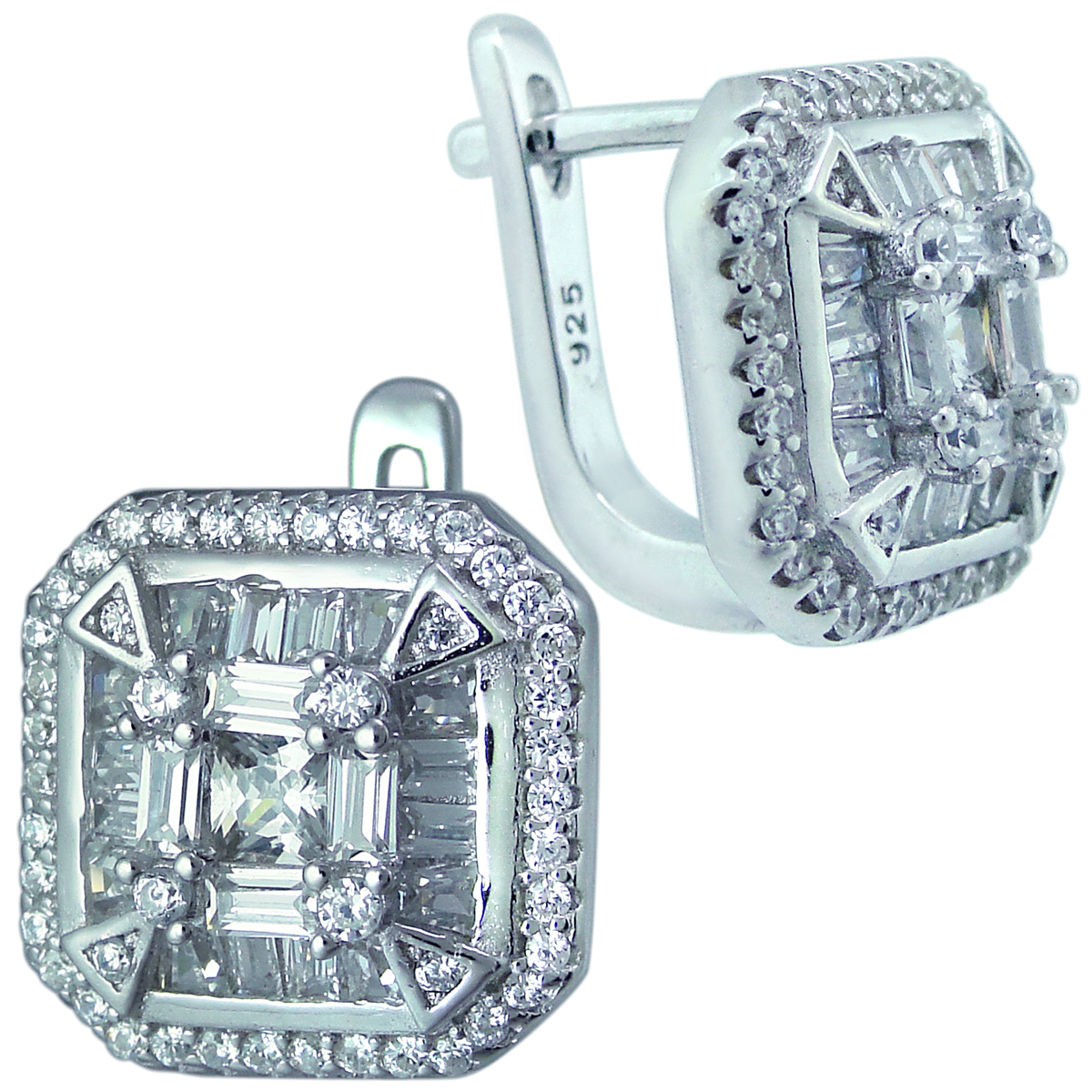

Серьги женские из серебра Balex Jewellery 2405937432, фианит, 2405937432