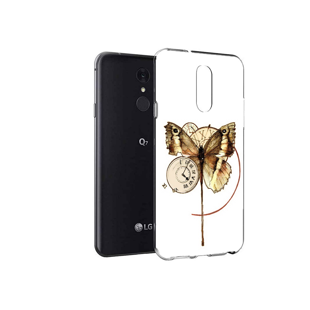 

Чехол MyPads Tocco для LG Q7 старинные часы с бабочкой (PT113427.75.622), Tocco