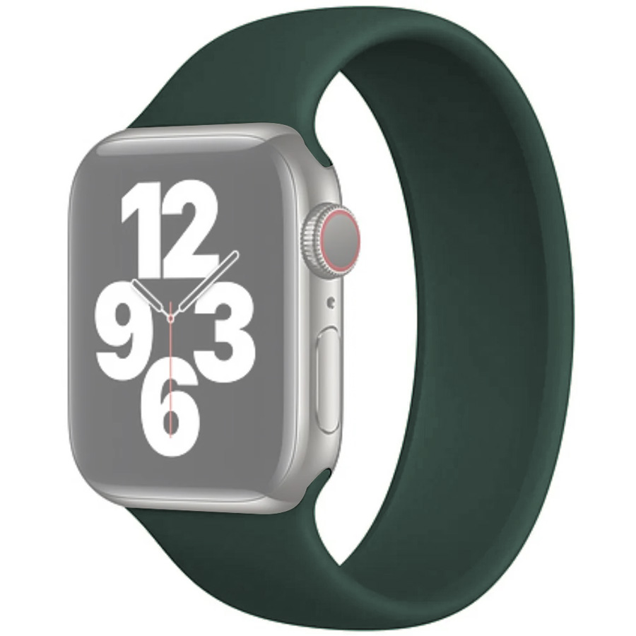 

Ремешок для Apple Watch 1-6/SE 42/44мм силиконовый InnoZone 135мм Темно-зеленый