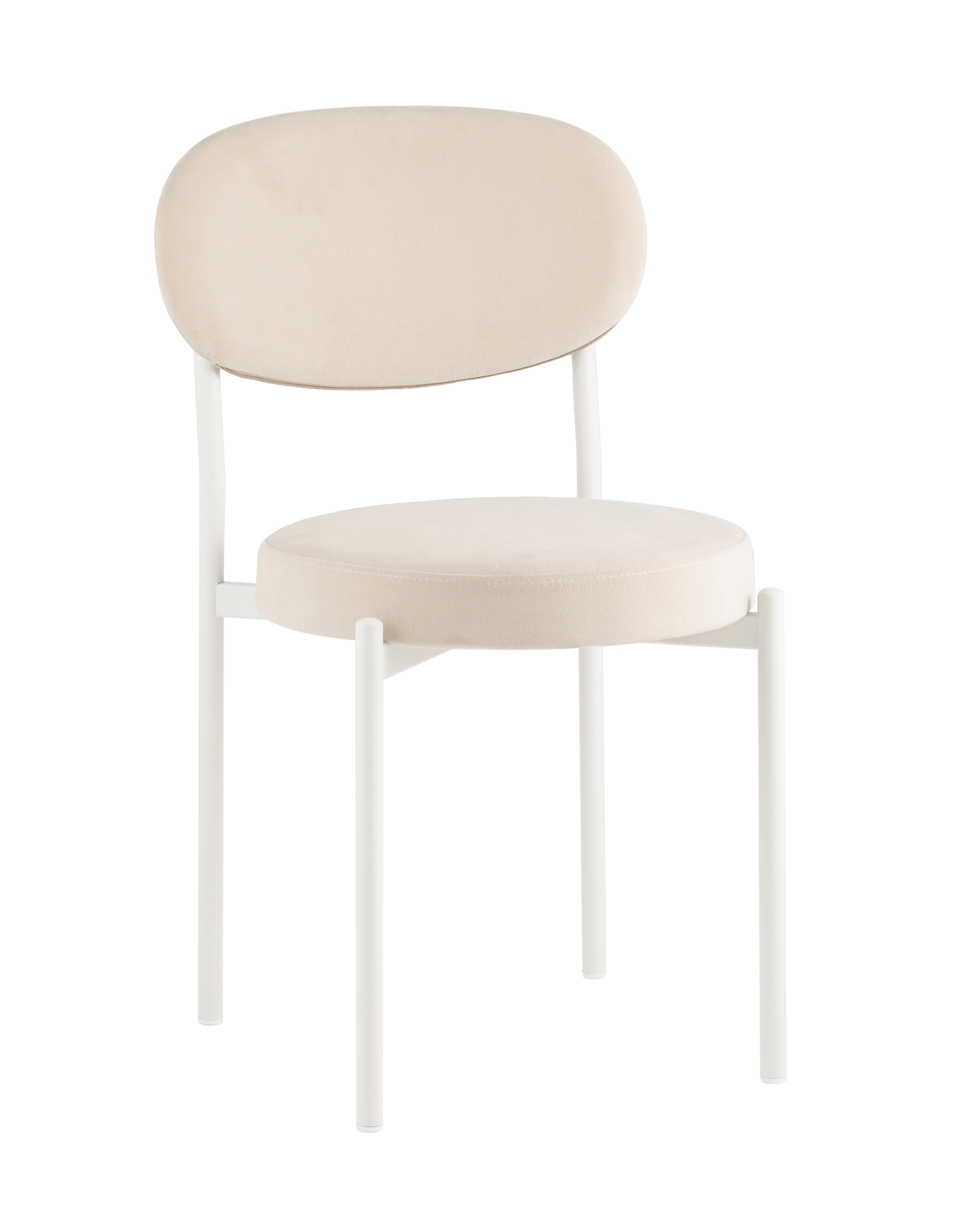 

Стул для кухни Stool Group Бриф SN велюр молочный каркас белый муар, Бриф SN
