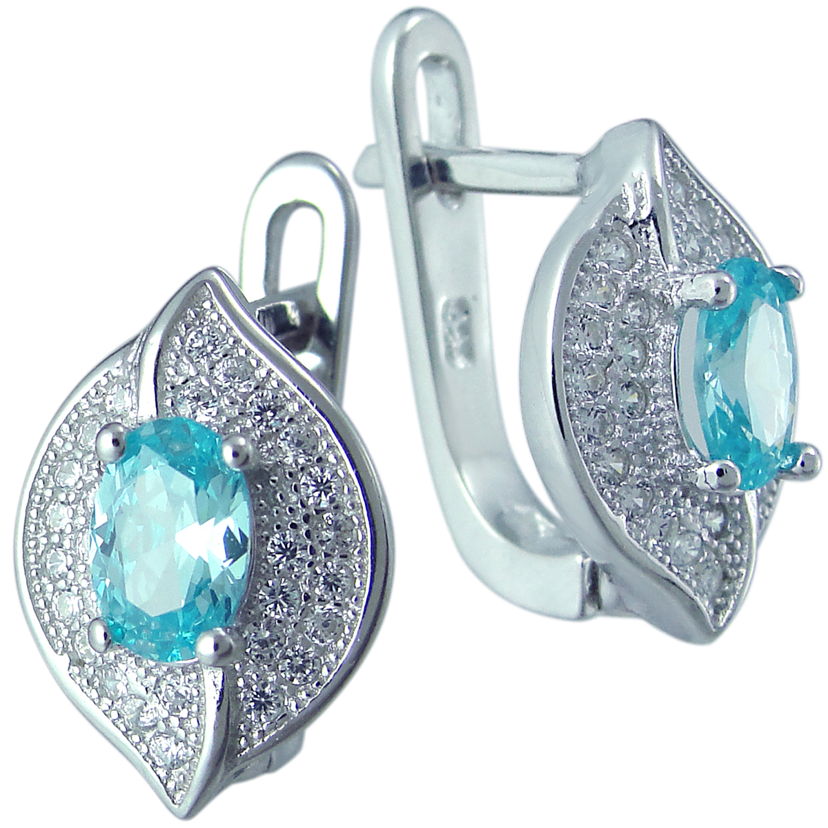 

Серьги женские из серебра Balex Jewellery 2405937629, топаз/фианит, 2405937629