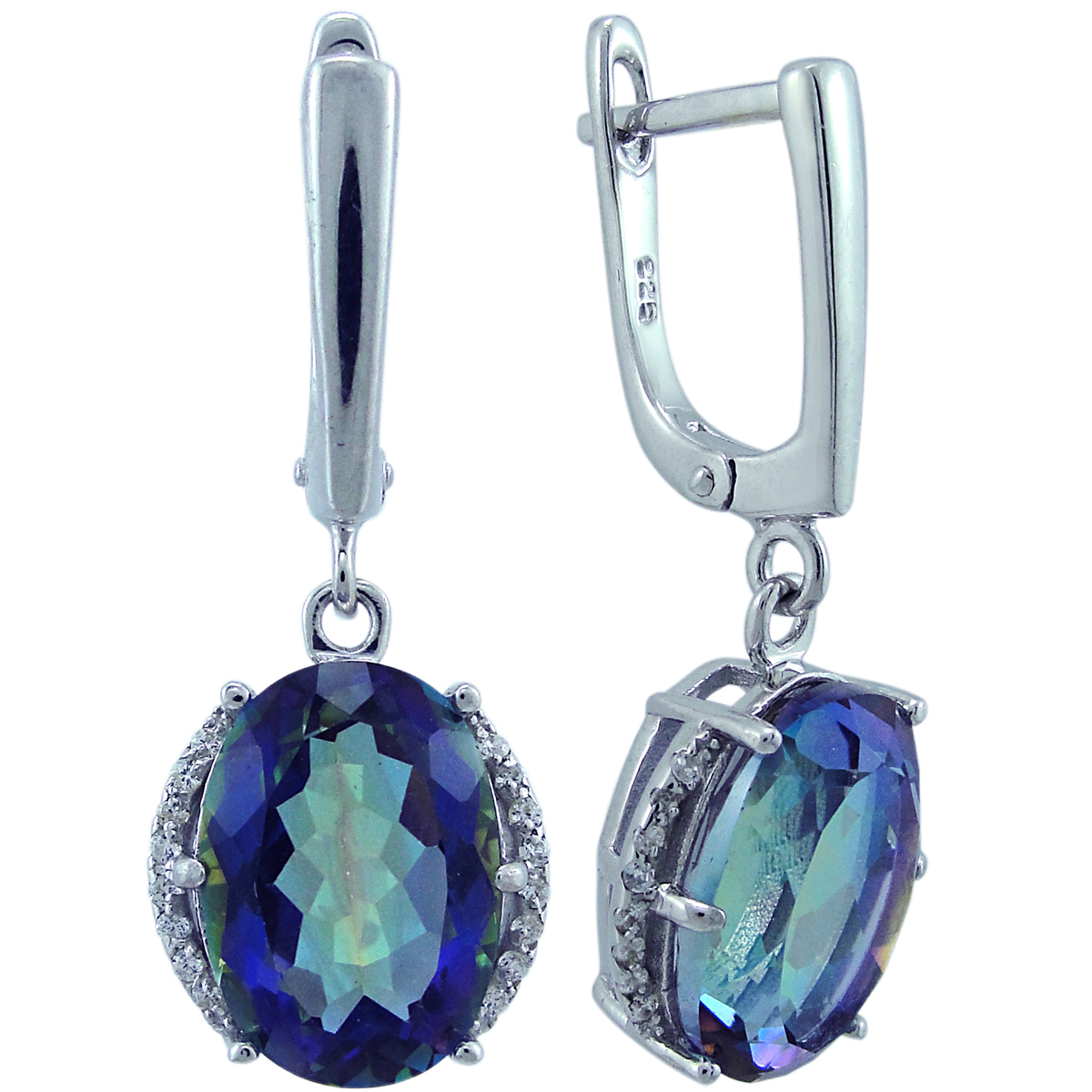 

Серьги подвески из серебра Balex Jewellery 2405937635, кварц/фианит, 2405937635