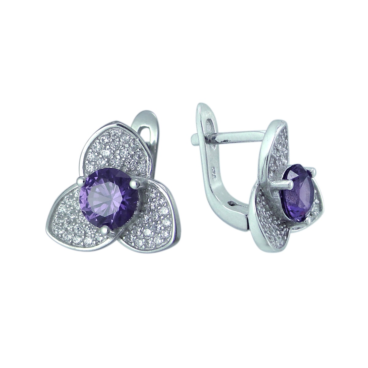 

Серьги из серебра Balex Jewellery 2405937638, александрит/фианит, 2405937638