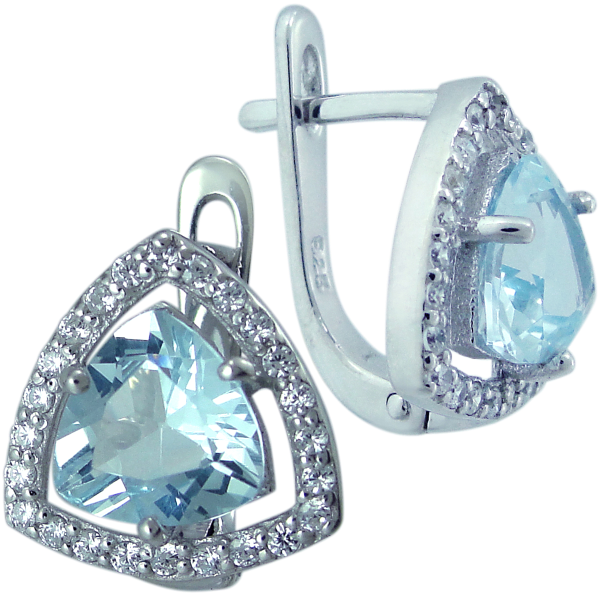

Серьги женские из серебра Balex Jewellery 2405937679, топаз/фианит