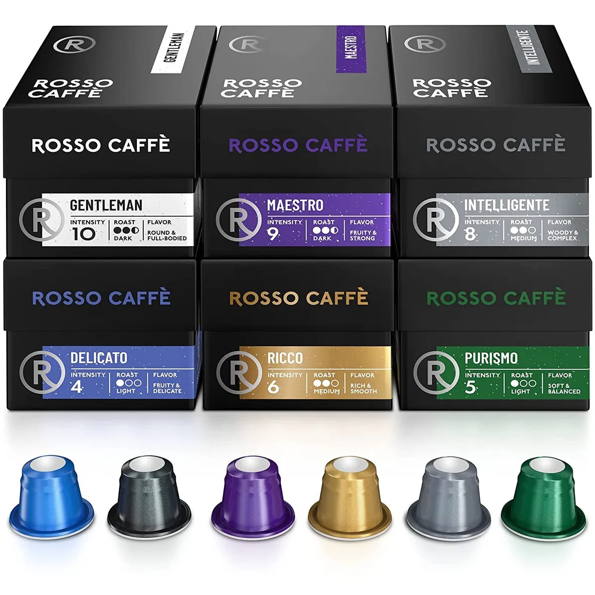 Набор из 6 видов кофе Rosso Caffe разной степени обжарки 6 упаковок