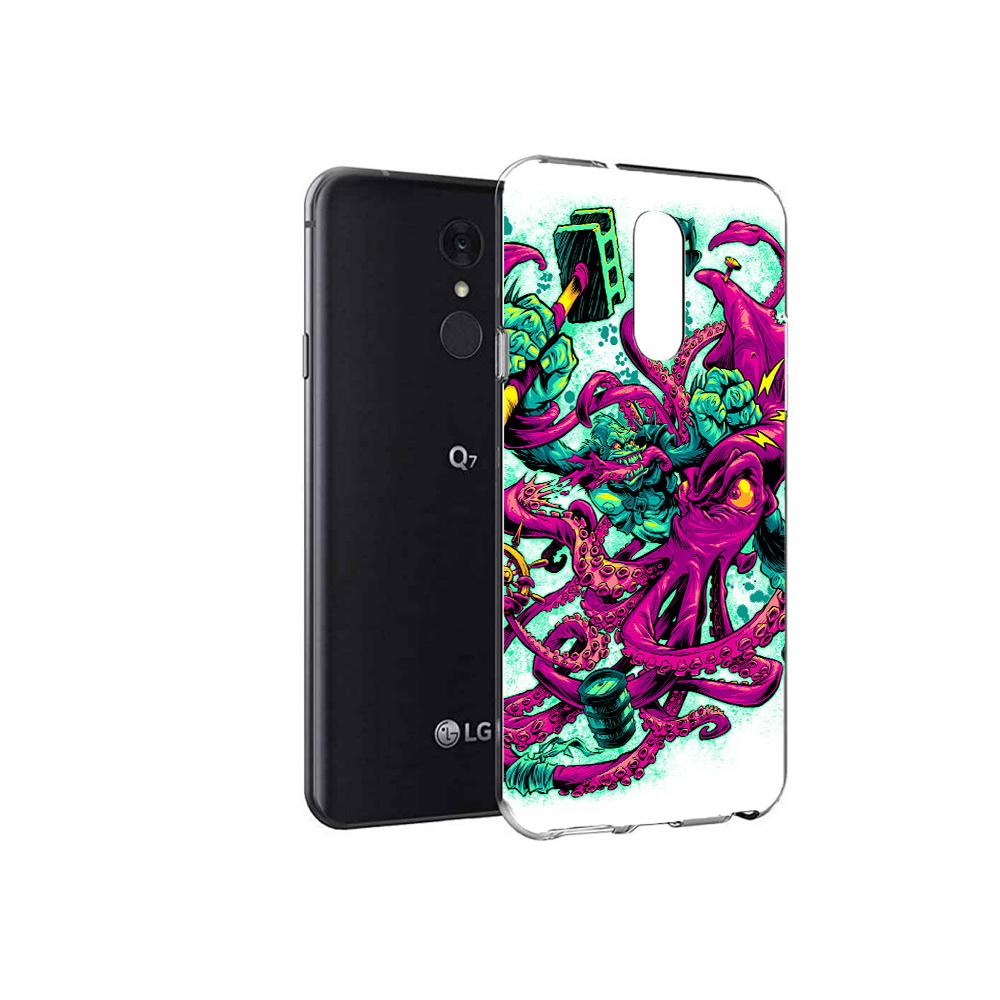 

Чехол MyPads Tocco для LG Q7 фиолетовый кракен (PT113427.75.657), Tocco