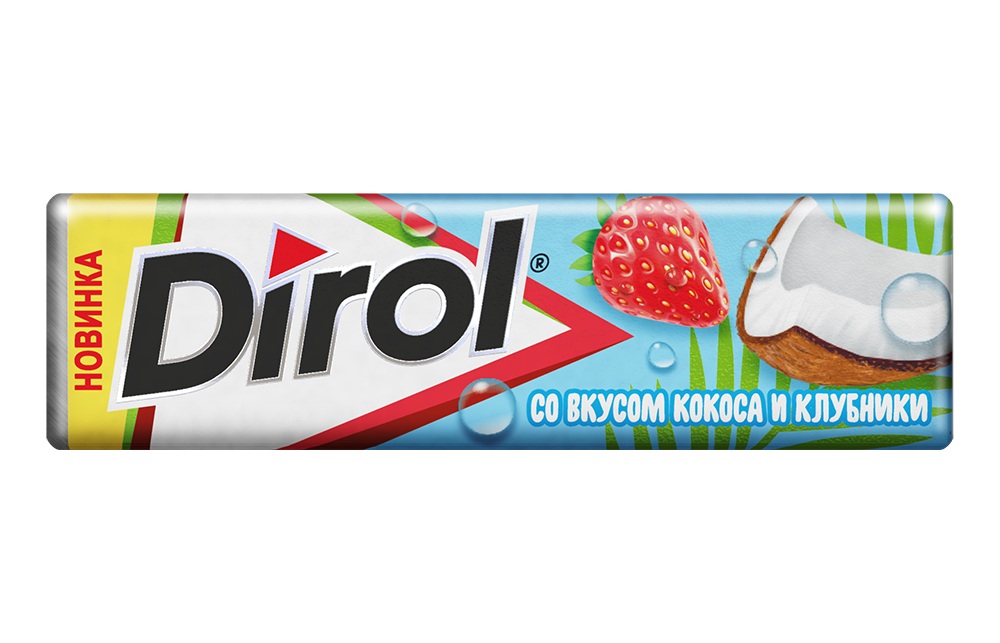 

Жевательная резинка Dirol Кокос-клубника без сахара 10 шт 13,6 г
