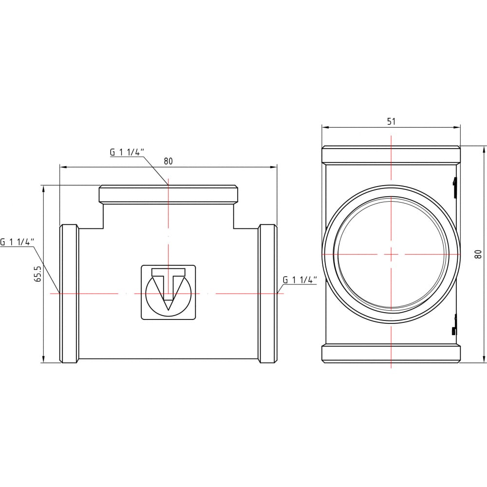 Тройник Valtec 1 1/4