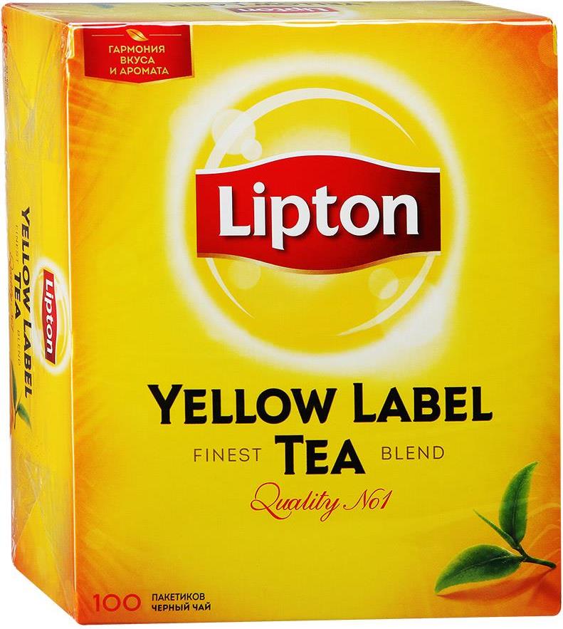 фото Чай черный lipton yellow label в пакетиках, 12 пачек по 100 пакетиков