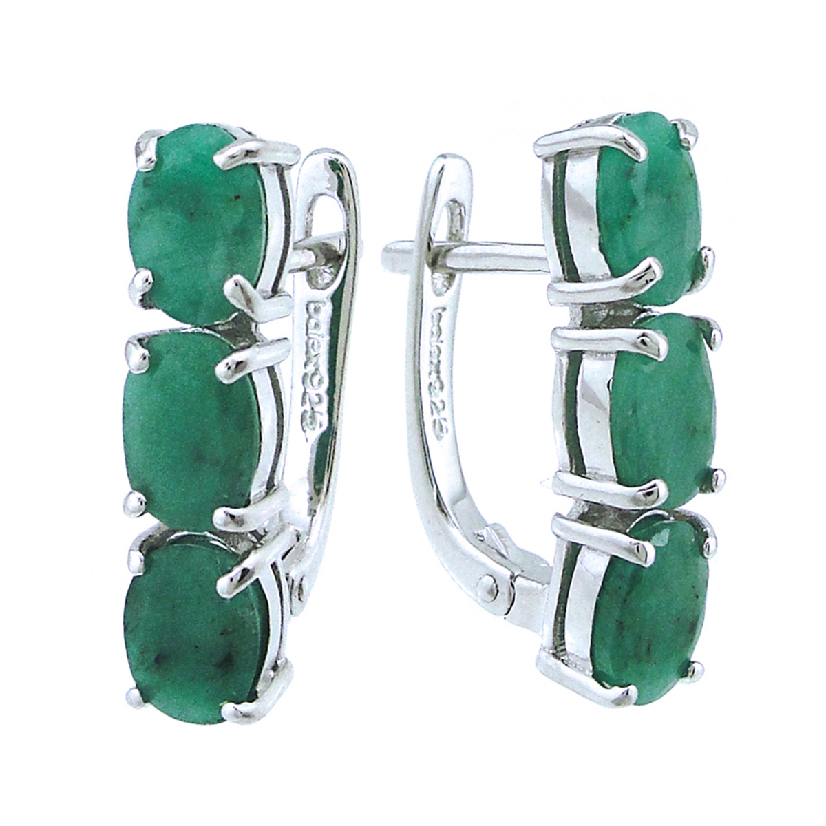

Серьги женские из серебра Balex Jewellery 2405937738, изумруд, 2405937738