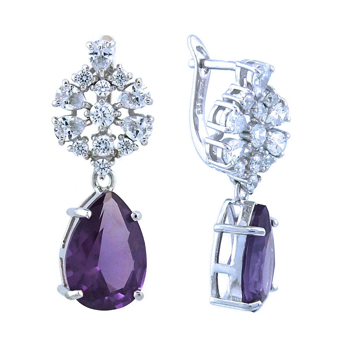 

Серьги женские из серебра Balex Jewellery 2405937771, александрит/фианит, 2405937771