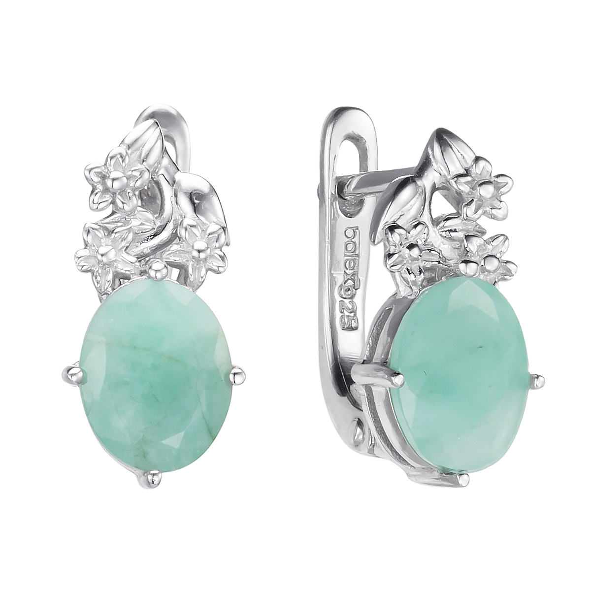 

Серьги женские из серебра Balex Jewellery 2405937787, изумруд