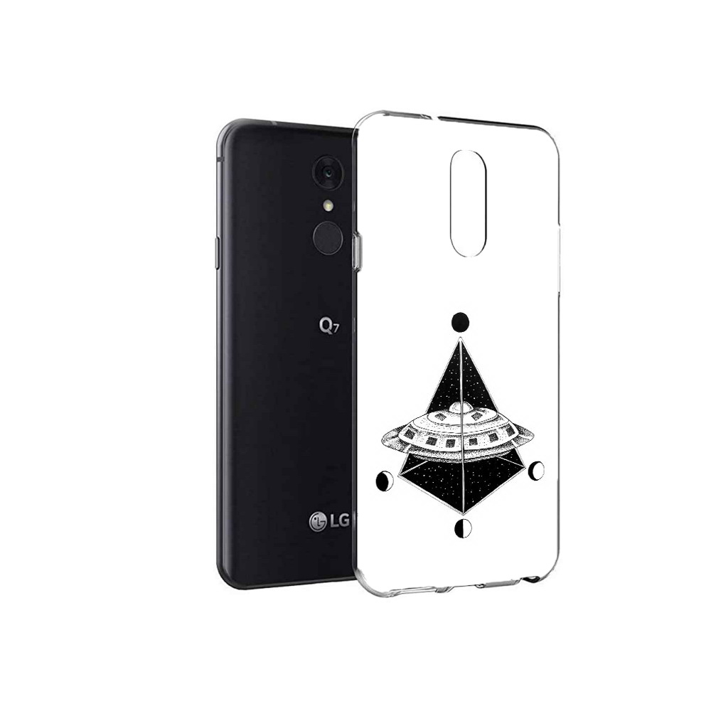 

Чехол MyPads Tocco для LG Q7 черно белая летающая тарелка (PT113427.75.679), Tocco