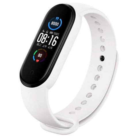 

Силиконовый ремешок для фитнес-браслета Xiaomi Mi Band 5/Mi Band 6 Белый, WD-SC-XMB6