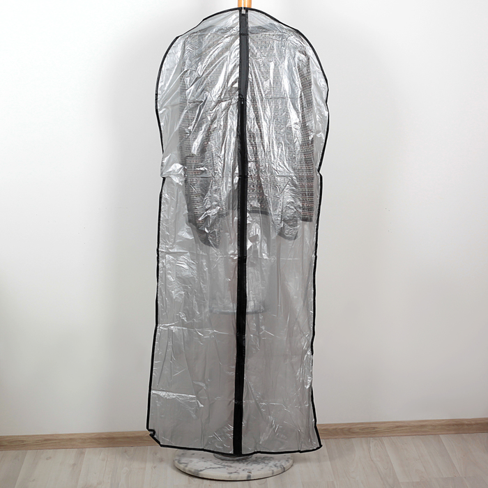 Чехол для одежды Доляна, 60x137 см, PE, цвет серый прозрачный