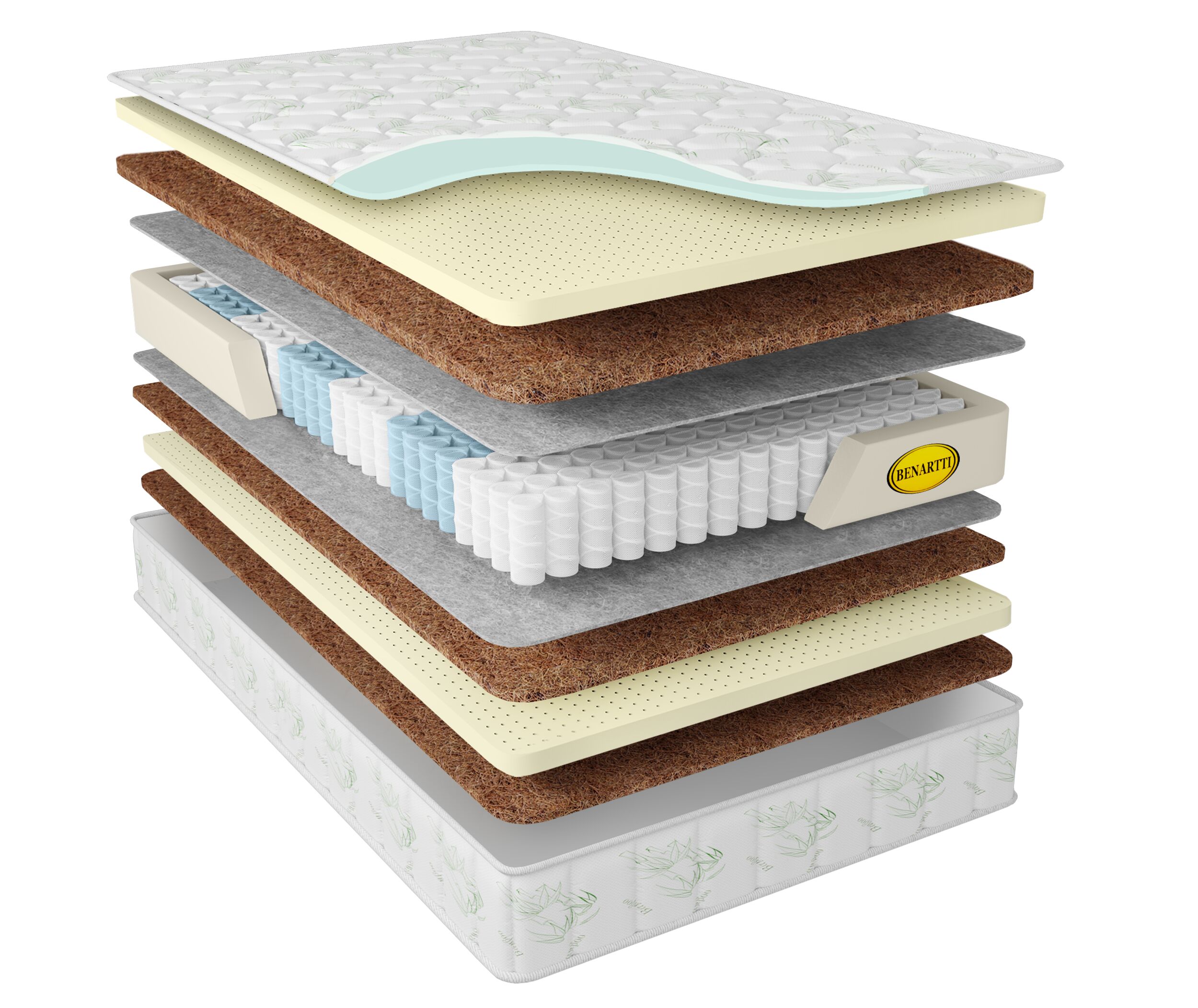 

Матрас Benartti Memory Dream Max Comfort Duo S1200 165х186, Бежевый;белый;серый;серебристый, Memory Max Comfort Duo S1200