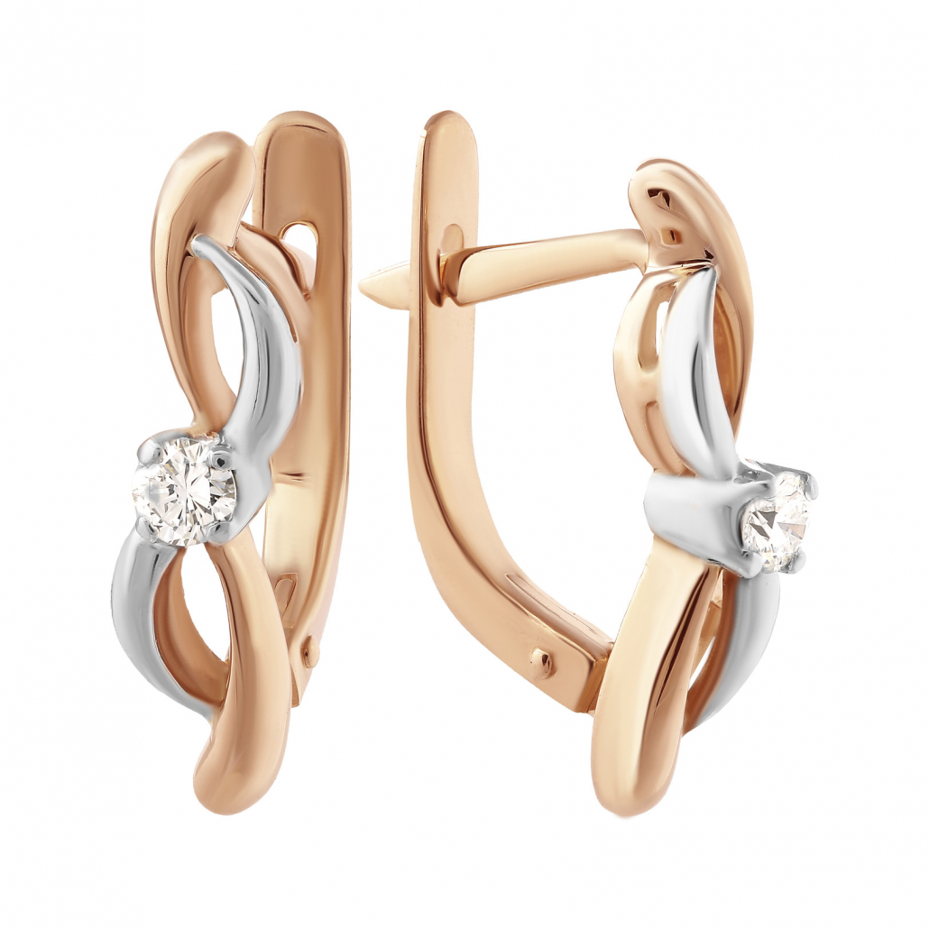 

Серьги из красного золота с бриллиантом Золото Дисконт 010621943, 010621943