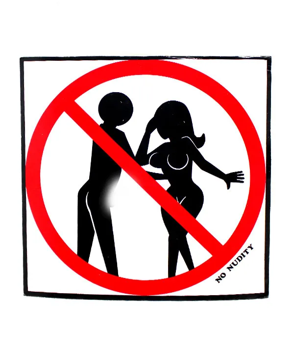 

Знак Play Star No Nudity, 190х190 мм, Белый;красный;черный