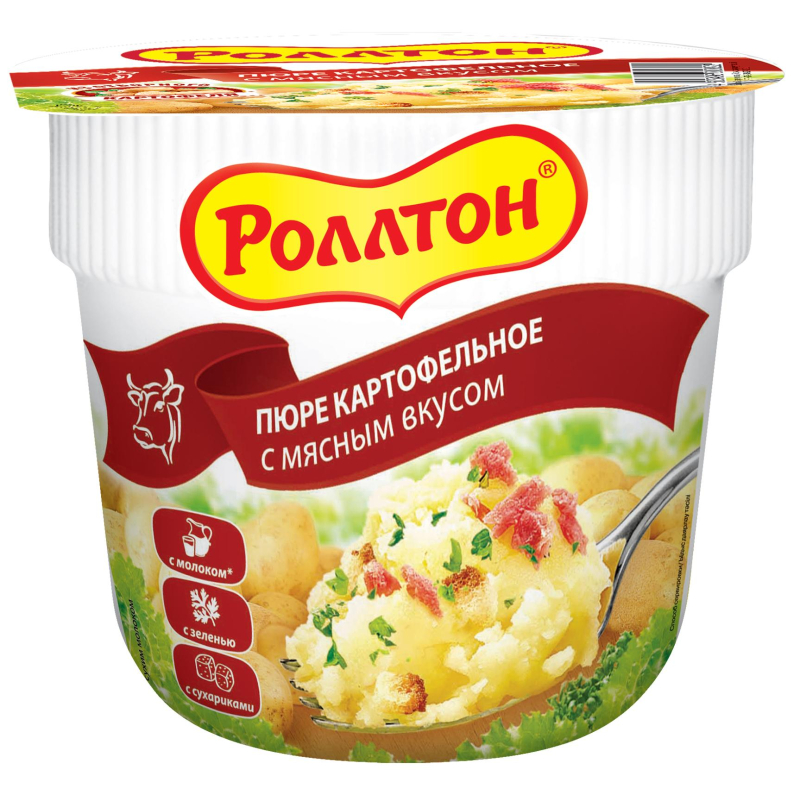 

Картофельное пюре Роллтон мясное 24штx40г