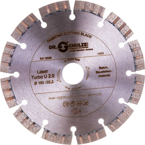 

Диск алмазный Laser Turbo U (150х22.2 мм) DR.SCHULZE TS21002637