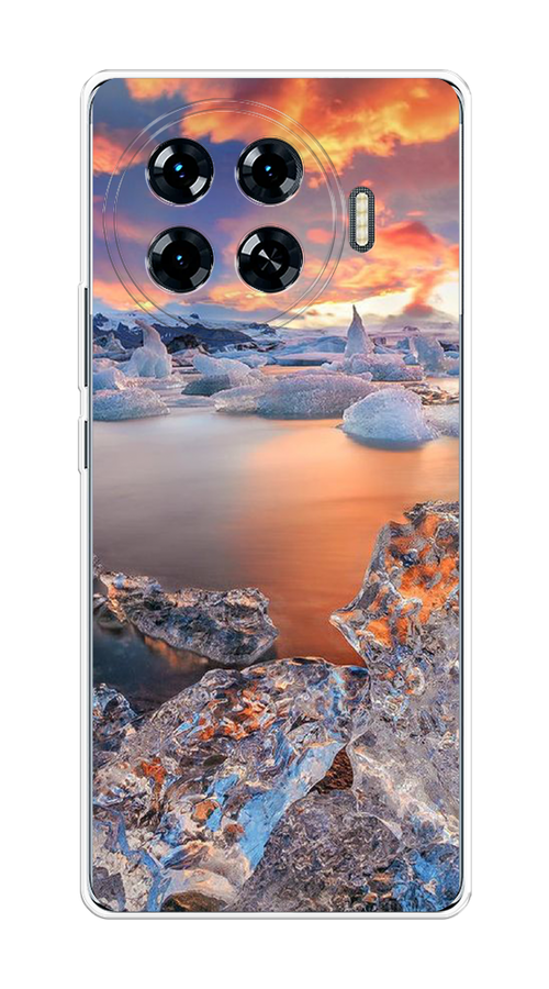 

Чехол на Tecno Spark 20 Pro Plus "Ледники", Синий;оранжевый, 305050-1