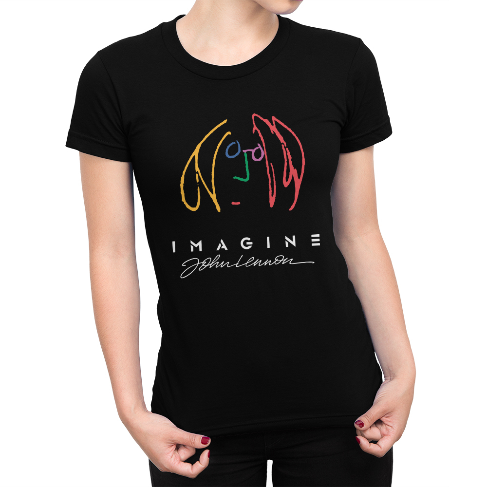 

Футболка женская Dream Shirts Imagine - John Lennon 458989111 черная 3XL, Imagine - John Lennon 458989111