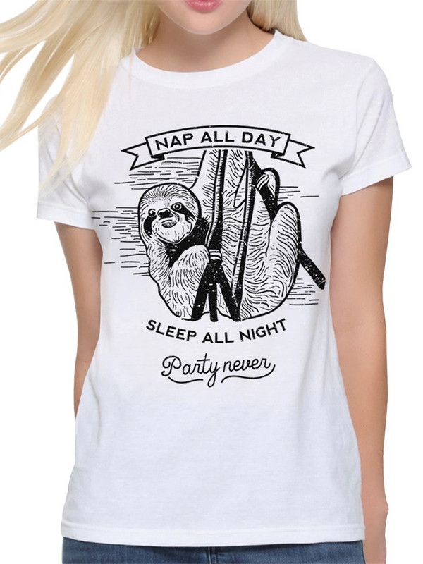 

Футболка женская DreamShirts Studio Ленивец SLO-51222-1 белая L, Белый, Ленивец SLO-51222-1