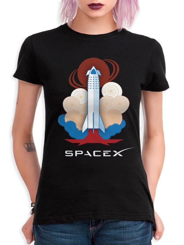 

Футболка женская DreamShirts Studio Ракета SpaceX - Илон Маск SPA-305685b-1 черная S, Черный, Ракета SpaceX - Илон Маск SPA-305685b-1