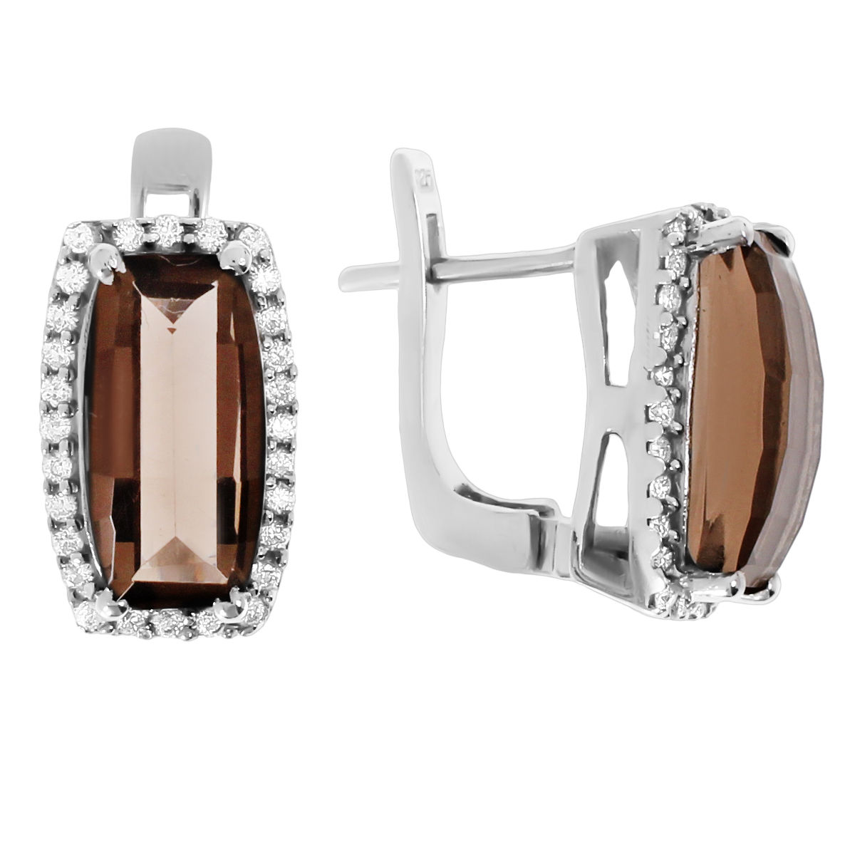 

Серьги из серебра Balex Jewellery 2410930961, раухтопаз/фианит, 2410930961