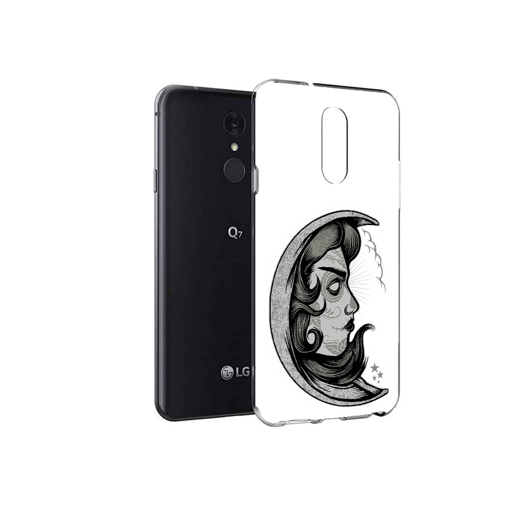 

Чехол MyPads Tocco для LG Q7 черно белая луна с лицом (PT113427.75.680), Tocco