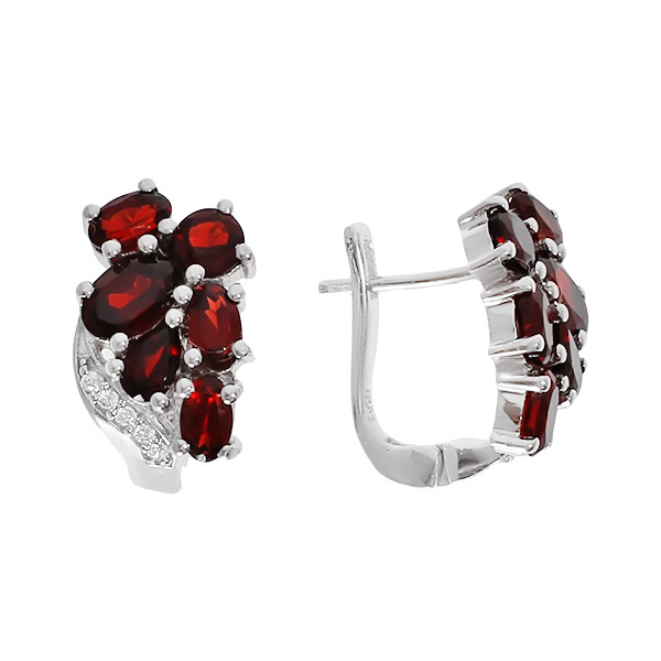 

Серьги женские из серебра Balex Jewellery 2410931244, гранат/фианит