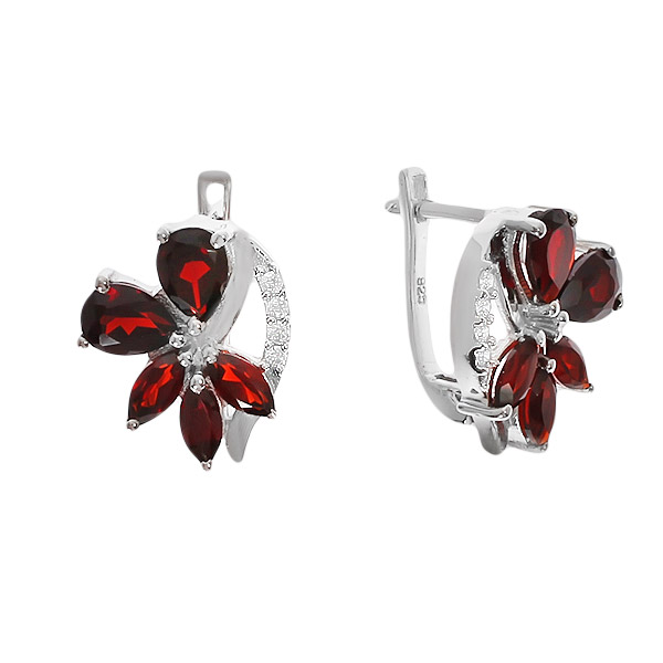 

Серьги женские из серебра Balex Jewellery 2410931379, гранат/фианит, 2410931379