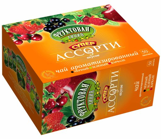 

Чай Фруктовая линия Супер ассорти 5 вкусов в пакетиках 1,5 г х 50 шт