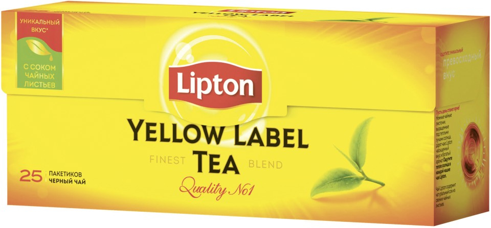 фото Чай черный lipton yellow label в пакетиках 2 г х 25 шт