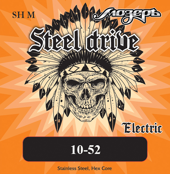 

SH-M Steel Drive Комплект струн для электрогитары, сталь, 10-52, Мозеръ