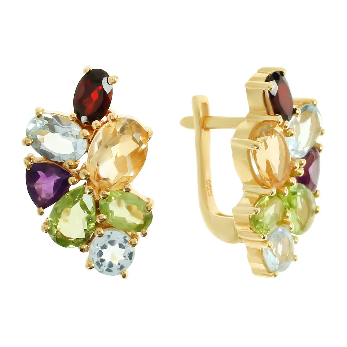 

Серьги женские из серебра Balex Jewellery 2410931434, цитрин/хризолит