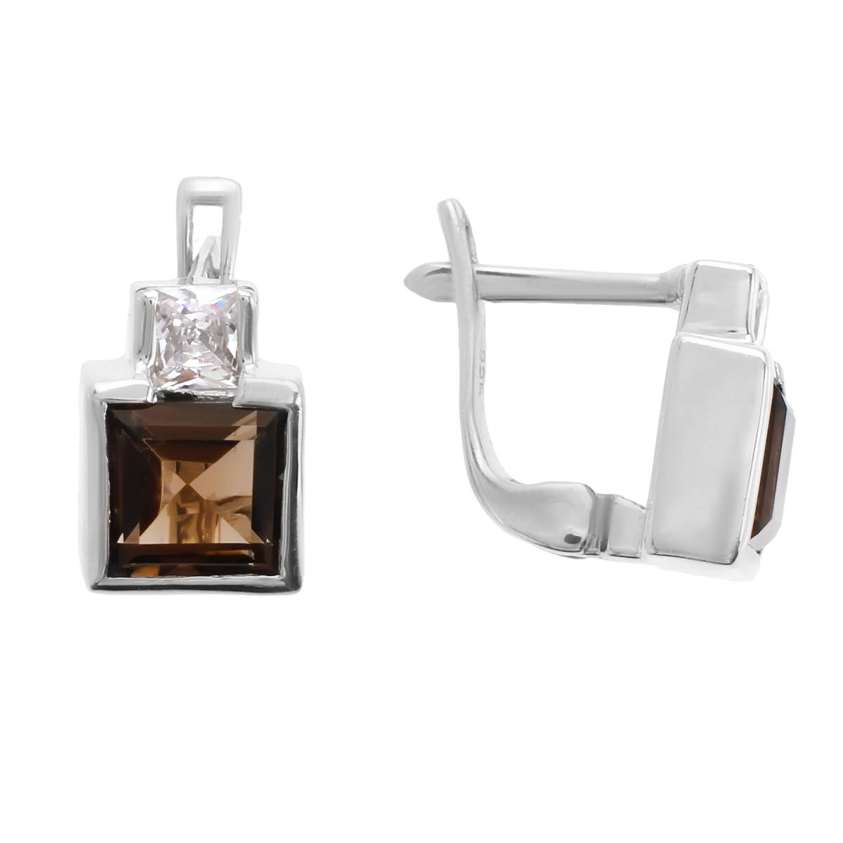 

Серьги женские из серебра Balex Jewellery 2410931439, раухтопаз/фианит, 2410931439