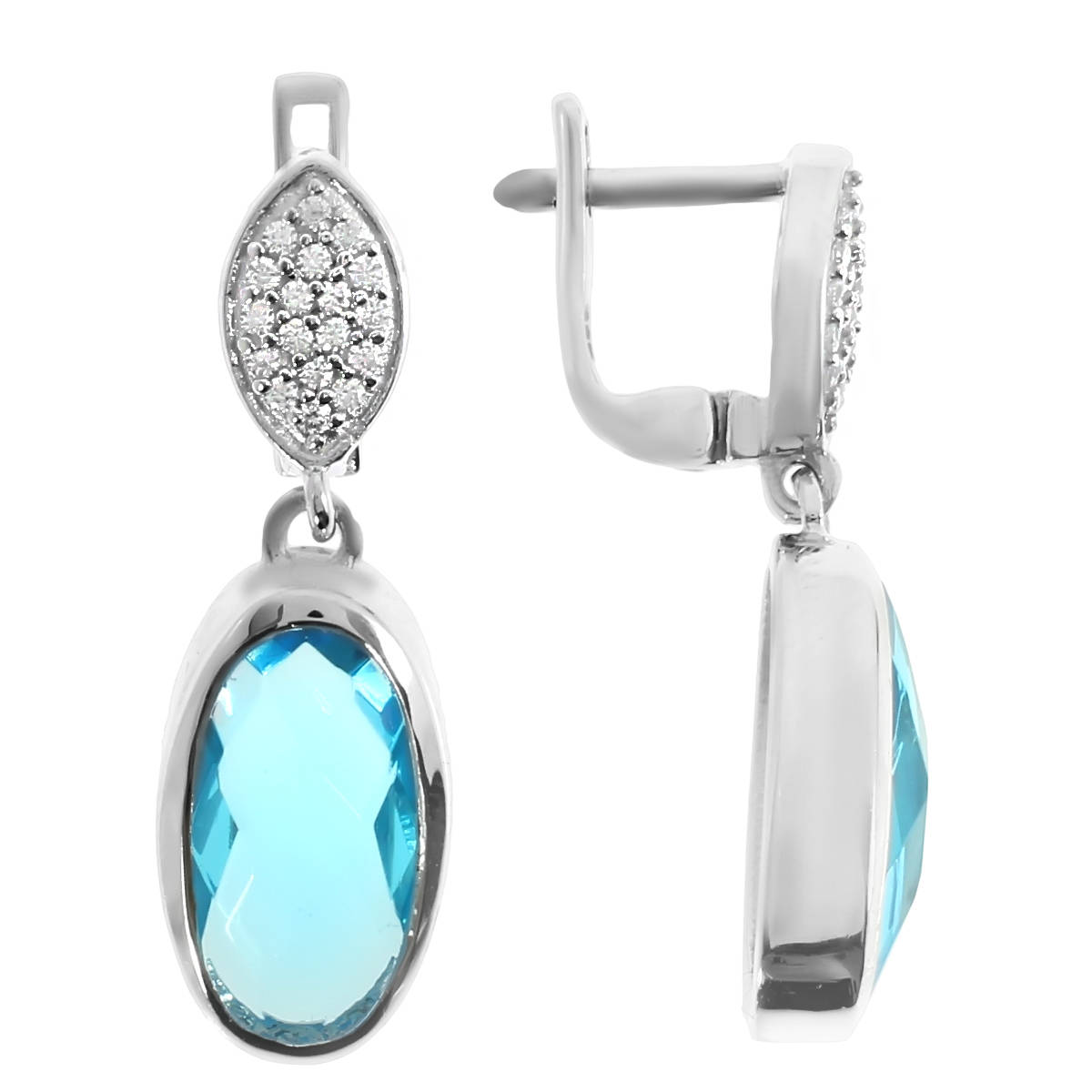 

Серьги женские из серебра Balex Jewellery 2410931453, топаз/фианит, 2410931453