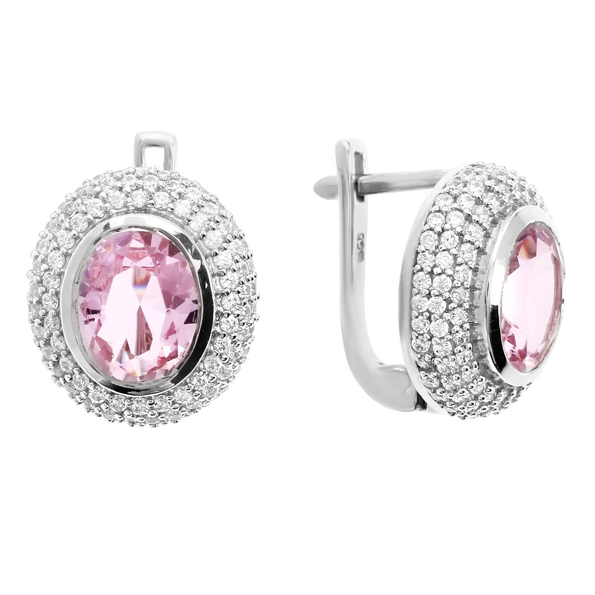 

Серьги женские из серебра Balex Jewellery 2410931476, морганит/фианит, 2410931476