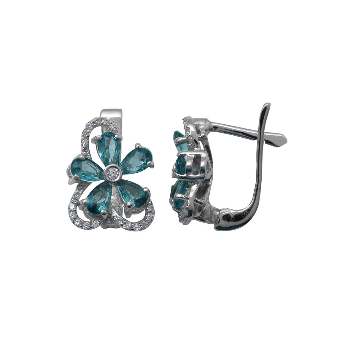

Серьги женские из серебра Balex Jewellery 2410931532, аквамарин/фианит, 2410931532