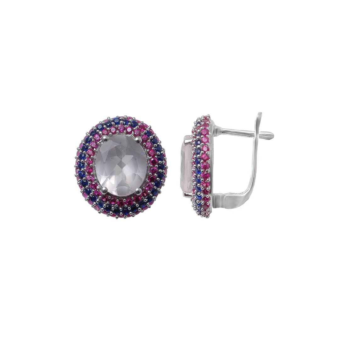 

Серьги женские из серебра Balex Jewellery 2410931634, рубин/сапфир