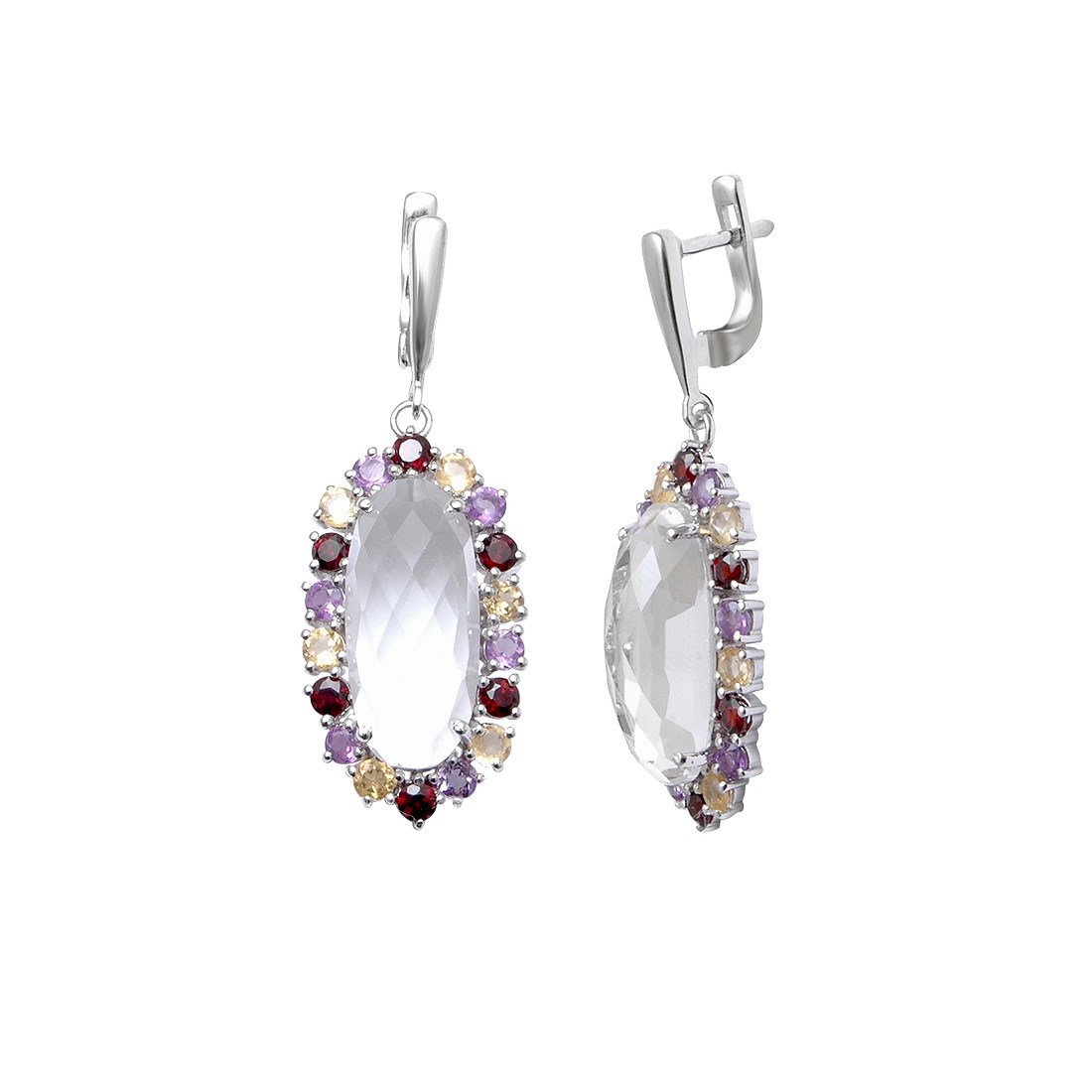 

Серьги женские из серебра Balex Jewellery 2410931654, гранат/цитрин
