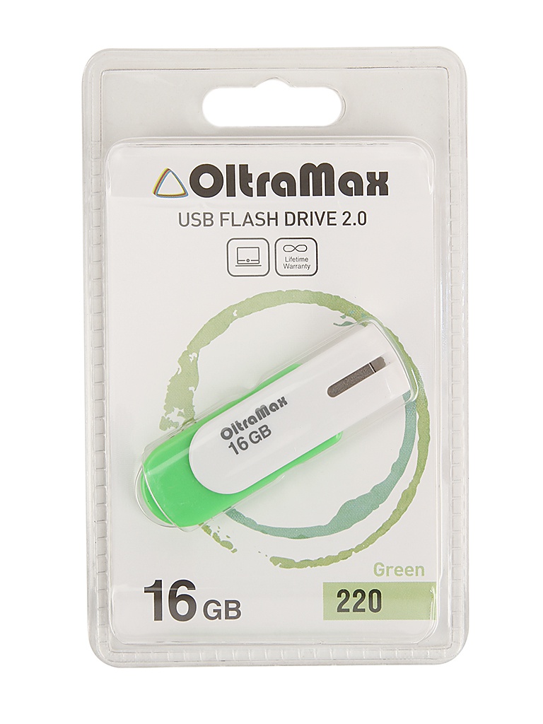 

Флешка Oltramax 220 16ГБ Green (220 OM-16GB-220-Green), 220