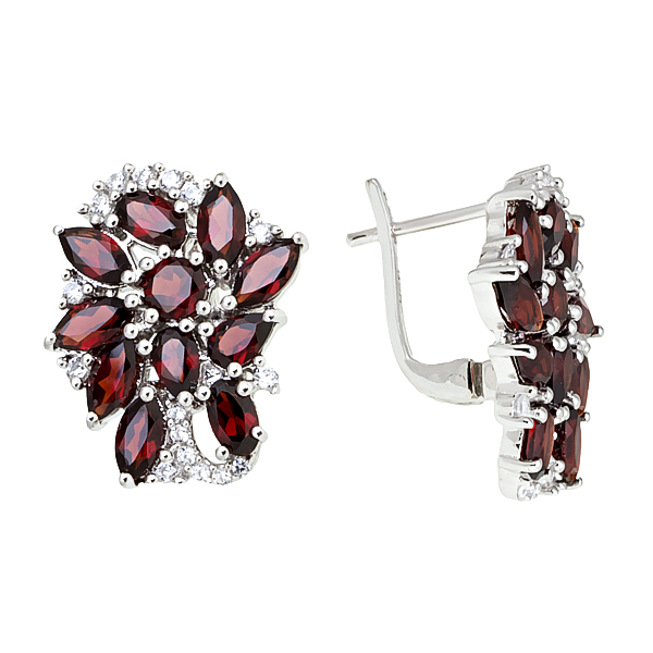 

Серьги из серебра Balex Jewellery 2410931735, гранат/фианит, 2410931735