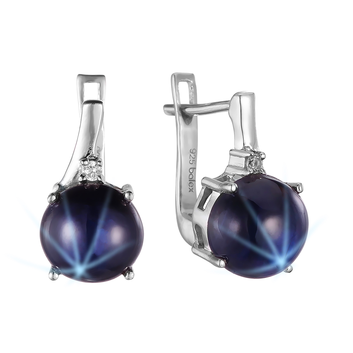 

Серьги женские из серебра Balex Jewellery 2410931817, сапфир/фианит